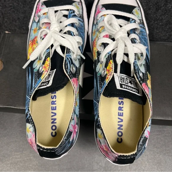 Converse Black Floral Women's Sneakers - Picture 13 of 14